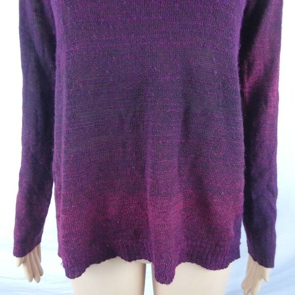 Prana Julien Sweater Pullover V Neck Open Cross Split Back Gradient Small - Picture 6 of 9